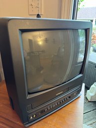 Vintage TV With VHS Player