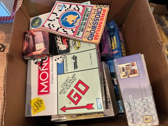 Huge Box Lot Of Board Games & Puzzles