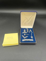 Masonic Miniature Tools In Box