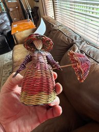 Vintage Hand Woven Straw Doll