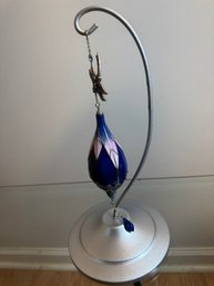 Beautiful Ornament With Enameled Dragonfly With Stand / Display