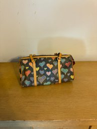 Dooney And Burke Colorful Heart Print Purse