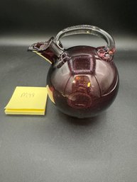 Rare Cambridge Amethyst Glass Purple Tilt Ball Pitcher W/Clear Handle