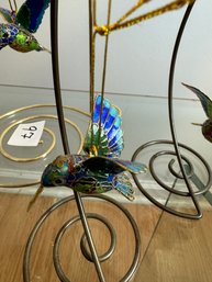 Cloissonne Bird Ornament & Display Stand
