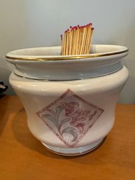 Vintage Italian Art Pottery Pot With Matches