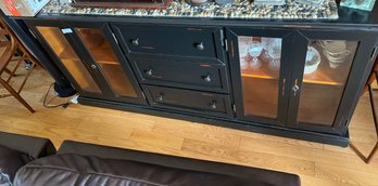Arhaus Furniture Black Lacquer Cabinet