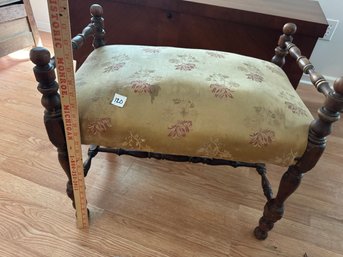 Antique Upholstery And Wood Footstool
