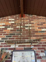 Large Brass Ship Wall Art