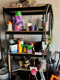 Entire Shelf Of Potting Soil, Miracle Grow, And Other Garden Items