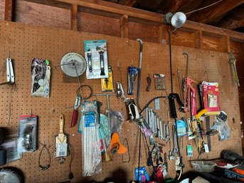 Huge Lot Of Hand Tools And Supplies - All Hanging!