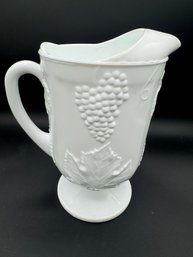 Vintage Milk Glass Harvest Grape Colony Pitcher