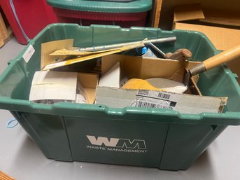 Recycling Container Filled With Handtools, Sandpaper & Much More!