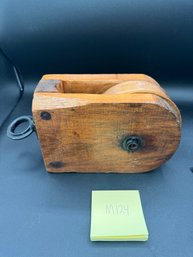 Antique Wood Pulley