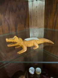 Carved Wood Alligator Figurine