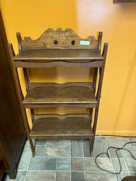 Vintage Carved Wood Book Shelf