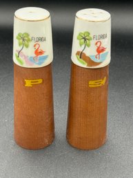 Vintage Pair Of Florida Souvenir Salt & Pepper Shakers