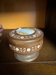 Gorgeous Inlaid Decorative Wood Bowl With Lid