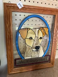 Jack Russel Stained Glass Dog Hanging