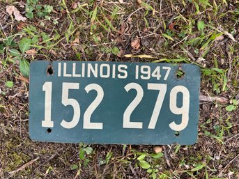 Vintage 1947 Illinois License Plate