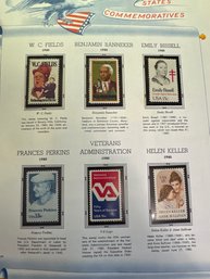 1980 - 1989 Complete White Ace Stamp Album - 750 Mint US Stamps (Value Of Stamps $155.74!)