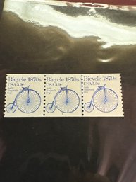 3 US Coil Stamps Of 3 - Scott #1900 Sleigh 1880s  # 1901 Bicycle 1870s PNC4 # 1902 Baby Buggy 1880s PNC2