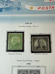 Lot Of Two US Stamps MNH Scott # 622 Benjamin Harrison $.13 And Scott # 697 Woodrow Wilson $.17