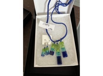 National Maritime Center Recycled Glass Earrings And Necklace