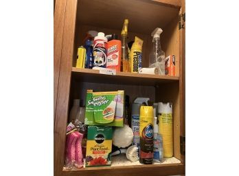 Lot Of Entire Cabinet Full Of Chemicals Cleaning And Household Supplies