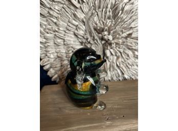 Glass Elephant Trunk Up Figurine