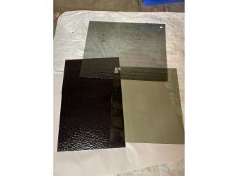 Lot Of Three Large Panels Of Stained Glass