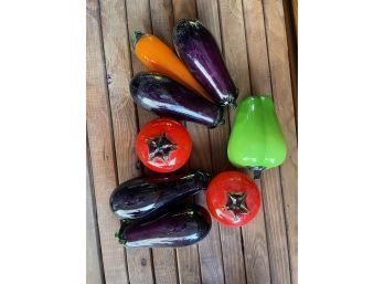 Lot Of Art Blown Glass Vegetables For Decoration