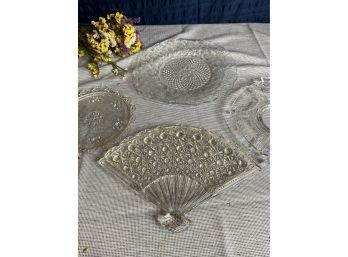 Vintage Pressed Glass Plate Lot