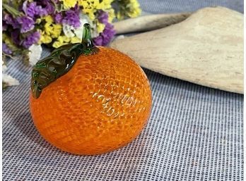 Orange Art Glass Paperweight