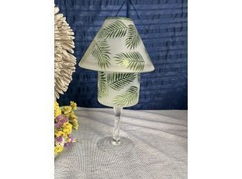 Frosted Glass Two Piece Tea Candle Lamp