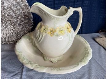 Ceramic Wash Basin Bowl And Pitcher Set