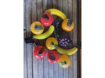 Lot Of Blown Glass Fruit Decorations