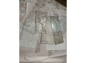 Lot Of Stained Glass Pieces - Clears & Whites - Medium Sizes