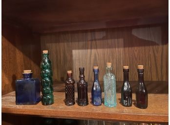 Lot Of Eight Little Glass Bottles