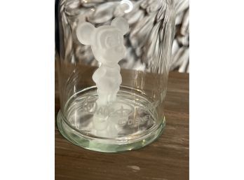 Frosted Glass Mickey Mouse Walt Disney World Glass Dome Figurine