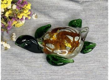 Murano Blown Art Glass Turtle Paperweights