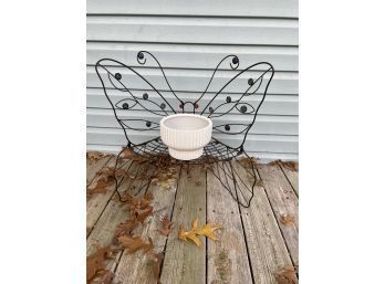 Metal Art Butterfly Plant Stand Or Corner Shelf ( Lot 1 Of 3 )