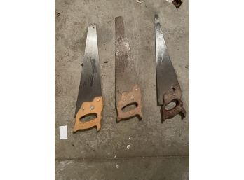 Hand Saw Lot Of Three #1