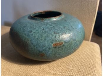 Beautiful Signed Pottery Squat Vase