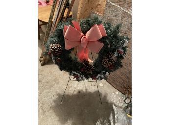 Holiday Wreath With Stand