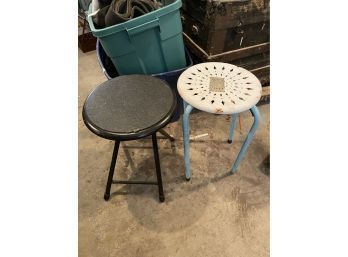 Folding Stool And Metal Table