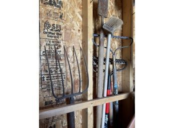 Lot Of Six Tools - Pitch Fork Rakes And More