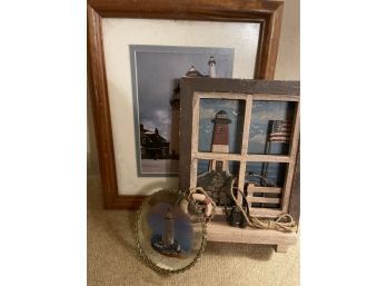 Three Piece Light House Decor Lot