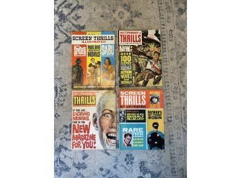 Lot Of 4 Vintage Screen Thrills Magazine ( #1)