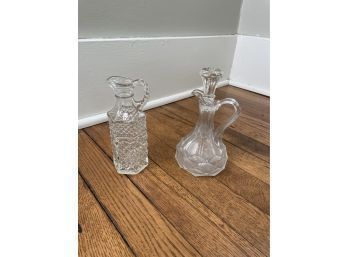 Glass Decanter Lot Of Two