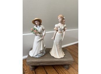 Porcelain Lady Lot Of Two Homco